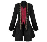 Teyujosem Women's Medieval Pirate Jacket Embroidery Renaissance Gothic Steampunk Coat, Z2895, XX-Large