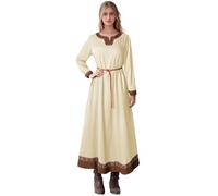 Teyujosem Women's Medieval Viking Dress Renaissance Peasant Linen Underdress, Z3784, L