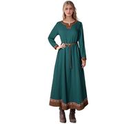 Teyujosem Women's Medieval Viking Dress Renaissance Peasant Linen Underdress, Z3784gn, L