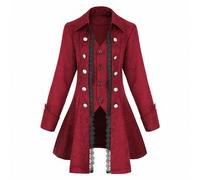 Teyujosem Women's Renaissance Gothic Coat Medieval Pirate Steampunk Vest Jacket, Z3007rd, S