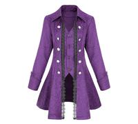 Teyujosem Women's Renaissance Gothic coat medieval pirate steampunk vest jacket, Z3007vt, S