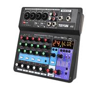 TEYUN 6 Channel Professional Portable Mixer Sound Mixing Console Computer Input 48v Power Number Live Broadcast A6 New (6-Channel)