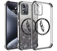 TEYYOS Case for Motorola Moto E13, Transparent Glitter Electroplated Soft TPU Protective Phone Case, Fashion Scratch-Resistant Shockproof TPU Bumper Cover, Black