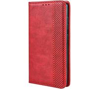 TEYYOS Leather Folio Case for Fairphone 6, Premium PU/TPU Wallet Cover with Card and Cash Slots, Flip Magnetic Closure Shell - Red