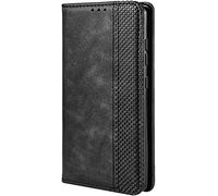 TEYYOS Leather Folio Case for Xiaomi Redmi Note 15 Pro Plus/Note 15 Pro+, Premium PU/TPU Wallet Cover with Card and Cash Slots, Flip Magnetic Closure Shell - Black