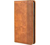 TEYYOS Leather Folio Case for Xiaomi Redmi Note 15 Pro Plus/Note 15 Pro+, Premium PU/TPU Wallet Cover with Card and Cash Slots, Flip Magnetic Closure Shell - Brown