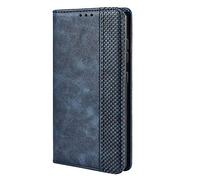 TEYYOS Leather Folio Case for ZTE Blade A52, Premium PU/TPU Wallet Cover with Card and Cash Slots, Flip Magnetic Closure Shell - Blue