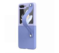 TEYYOS Phone Case Design for Samsung Galaxy Z Flip5, PC Skin Protective Cover with Wristband Kickstand - Purple