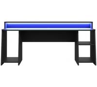 Tezaur Black and Blue LED Light Gaming Desk