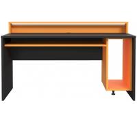 Tezaur Black and Orange LED Light Gaming Desk