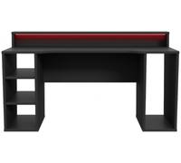 Tezaur Black and Red LED Light Gaming Desk