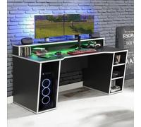 Tezaur Gaming Desk - LED Light - Black