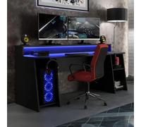 Tezaur Gaming Desk - LED Light - Black and Blue