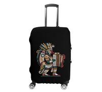 Tezcatlipoca Aztec God Playing Accordion Luggage Cover Washable Suitcase Protector Anti-Scratch Suitcase Covers Fits 18-32 Inch S