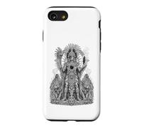 Tezcatlipoca Aztec Night God Obsidian Mirror Line Art Case for iPhone SE (2020) / 7/8