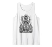 Tezcatlipoca Aztec Night God Obsidian Mirror Line Art Tank Top