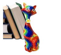 Tezklc Desk Animal Statue - Resin Animal Sculpture Cat Shape - Colorful Modern Transfer Printing Ornaments for Pet Lovers Adults Collectors Teens Family Friends