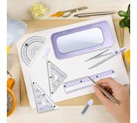 Tezklc Geometry Set - Compass Geometry Drawing Tool for School - Drafting Tools Stationery with Storage Box for Kids Teens Girls Boys Study Classroom College Sketching Measuring