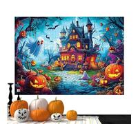 Tezklc Halloween Jigsaw Puzzles,Horror Haunted House Jigsaw Puzzle | Party Game Family Activities | for Kids Teenages Adults Fall Holiday Home Decor Thanksgiving Party