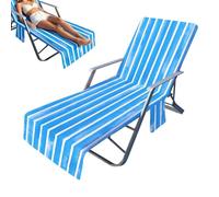 Tezklc Lounge Chair Towels,Quick-Dry Absorbent 83x29 Inch,Pool Lounge Towel with Side Pockets - for Outdoor Garden Sunbathing Patio Beach Poolside Resort Vacation