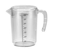 Tezklc Pitcher with Lid,2500ml Clear Shatterproof Pitcher with Measurements - Dishwasher-Safe Liquid Dispenser for Hot/Cold Beverage Coffee Milk Homemade Juice Cocktails Drink