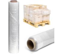 Tezraftaar® 1 x Pallet Shrink Wrap Clear Heavy Duty Non Extended Core Stretch Film 450mm x 300m 15mu Sofa Furniture Cling Wrapping Film House Moving Packaging Industrial Uses