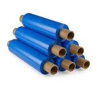 Tezraftaar® 1 x Pallet Wrap Heavy Duty Blue Shrink Stretch Film 400mm x 250m 20mu Extended Core Tear Resistance for Industrial Use Logistics Sofa Furniture House Moving Packaging