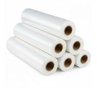 Tezraftaar® 1 x Pallet Wrap Heavy Duty Clear Shrink Stretch Film 500mm x 250m 23mu 1.8kg Non Extended Core Tear Resistance for Industrial Use Logistics Sofa Furniture House Moving Packaging