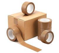 Tezraftaar® 1 x Parcel Packaging Tape Brown Carton Sealing Tape 48mm x 66m Heavy Duty Strong for Box Packing Shipping Warehouse Industrial Office uses