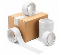 Tezraftaar® 1 x Parcel Packaging Tape White Carton Sealing Tape 48mm x 66m Heavy Duty Strong for Box Packing Shipping Warehouse Industrial Office uses