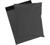 Tezraftaar® 100 x Grey Mailing Bags 12" x 16" Polythene Postage Mailers | Waterproof Postal Packaging Shipping for Packing Envelop Clothes Parcels