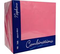 Tezraftaar® 100 x Paper Napkins Disposable 40cm x 40cm 2Ply Pink Serviettes Tissue Paper for Catering Supply Tableware Weddings Christmas Birthday Parties