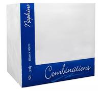 Tezraftaar® 100 x Paper Napkins Disposable 40cm x 40cm 3Ply White Serviettes Tissue Paper for Catering Supply Tableware Weddings Christmas Birthday Parties