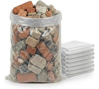 Tezraftaar® 1000 x Heavy Duty Clear Rubble Sacks 22 x 34 Inch 350 Gauge Strong Polythene Builders Waste Bags Tear Resistant Plastic Rubbish Sacks for Construction Garden DIY Industrial Waste