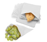 Tezraftaar® 1000 x Kraft Food Paper Bag 8.5" x 8.5" White Strung Bags for Carry Groceries Sandwiches Sweets Food Toast Cookies Air Fryer