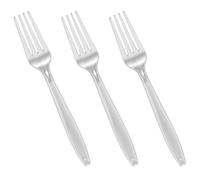 Tezraftaar® 1000 x Tithe Reusable Clear Forks Plastic Cutlery Perfect for Party Tableware Picnic Weddings Camping Birthday Parties