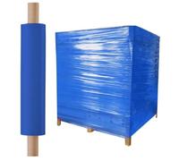 Tezraftaar® 12 x Pallet Shrink Wrap Blue Heavy Duty Extended Core Power Pre Stretch Film 400mm x 800m 9mu Sofa Furniture Cling Wrapping Film House Moving Packaging Industrial Uses