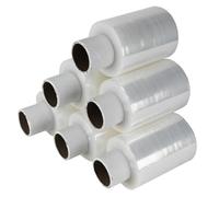 Tezraftaar® 15 x Mini Pallet Shrink Wrap Clear Heavy Duty Handy Stretch Film 100mm x 150m 17mu Sofa Furniture Cling Wrapping Film House Moving Packaging Industrial Uses