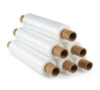 Tezraftaar® 2 x Pallet Wrap Heavy Duty Clear Shrink Stretch Film 400mm x 200m 20mu Extended Core Tear Resistance for Industrial Logistics Use Sofa Furniture House Moving Packaging