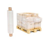 Tezraftaar® 2 x Pallet Wrap Heavy Duty Clear Shrink Stretch Film 400mm x 23mu 750g Non Extended Core Tear Resistance for Industrial Use Logistics Sofa Furniture House Moving Packaging