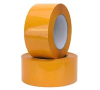 Tezraftaar® 2 x Parcel Packaging Tape 48mm x 66m Orange Heavy Duty Strong Adhesive Carton Sealing Tape for Parcel House Moving Boxes Packaging