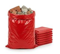 Tezraftaar® 20 x Heavy Duty Red Rubble Sacks 36 x 48 Inch 350 Gauge Strong Polythene Builders Waste Bags Tear Resistant Plastic Rubbish Sacks for Construction Garden DIY Industrial Waste