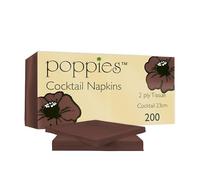 Tezraftaar® 200 x Cocktail Paper Napkins Disposable 24cm x 24cm 2Ply Brown Serviettes Tissue Paper for Catering Supply Tableware Weddings Christmas Birthday Parties