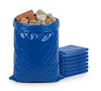 Tezraftaar® 200 x Heavy Duty Blue Rubble Sacks 36 x 48 Inch 500 Gauge Strong Polythene Builders Waste Bags Tear Resistant Plastic Rubbish Sacks for Construction Garden DIY Industrial Waste