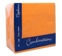 Tezraftaar® 200 x Paper Napkin Disposable Serviettes Tissue 33cm x 33cm 2Ply Orange for Parties Catering Weddings Birthday Christmas BBQ Events Travelling Camping Picnic