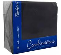 Tezraftaar® 200 x Paper Napkins Disposable 40cm x 40cm 2Ply Black Serviettes Tissue Paper for Catering Supply Tableware Weddings Christmas Birthday Parties