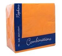 Tezraftaar® 200 x Paper Napkins Disposable 40cm x 40cm 2Ply Orange Serviettes Tissue Paper for Catering Supply Tableware Weddings Christmas Birthday Parties