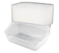 Tezraftaar® 200 x Plastic Food Storage Container with Lid 500ml Clear Reusable Microwave Freezer Safe Takeaway Meal Prep Container