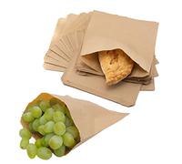 Tezraftaar® 2000 x Kraft Food Paper Bag 8.5" x 8.5" Brown Strung Bags for Carry Groceries Sandwiches Sweets Food Toast Cookies Air Fryer