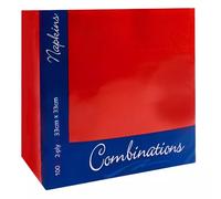 Tezraftaar® 2000 x Paper Napkins Disposable 33cm x 33cm 2Ply Red Serviettes Tissue Paper for Catering Supply Tableware Weddings Christmas Birthday Parties